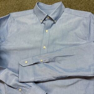 Mack Weldon Oxford Light Blue Men's Button Down Shirt Medium Long Sleeve